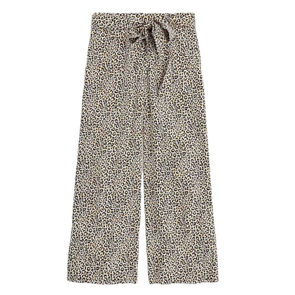 J. Crew Wide Leg Animal Print Silk Pants Size 4